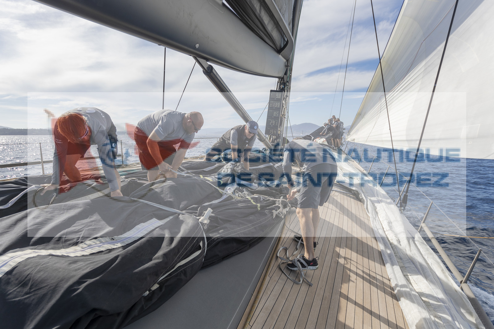 03 10 2022, Saint-Tropez (FRA,83), Voiles de Saint-Tropez 2022,  entraînement des maxis, A bord de Sipirit of Malouen X 03 10 2022, Saint-Tropez (FRA,83), Voiles de Saint-Tropez 2022,  entraînement des maxis, A bord de Sipirit of Malouen X