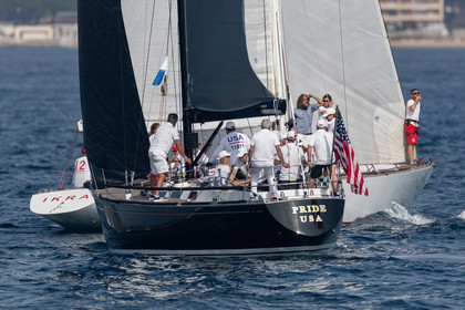 05 10 2023, Saint-Tropez (FRA,83), Les Voiles de Saint-Tropez 2023, Race Day 5, Défi Pride Vs Ikra