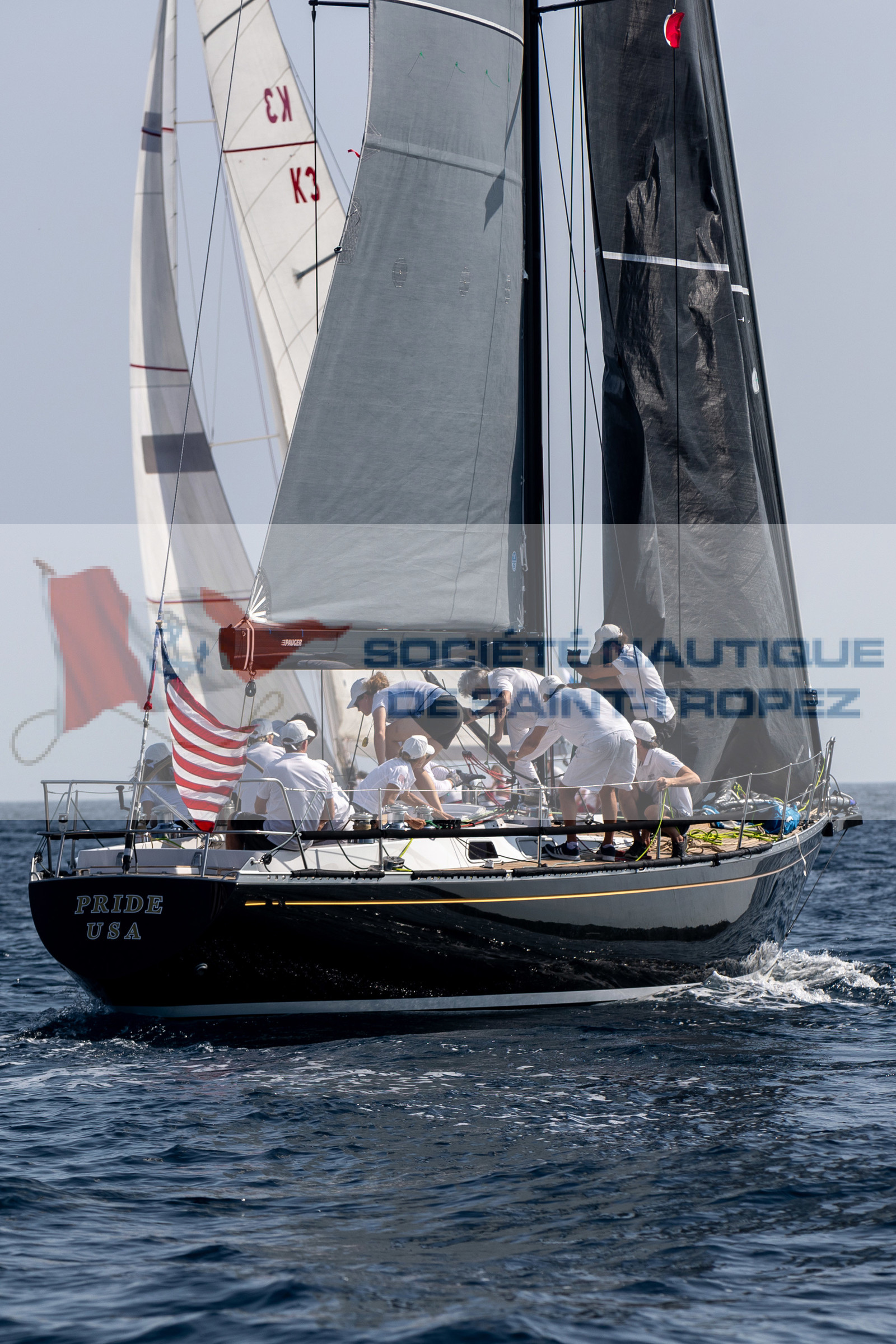 05 10 2023, Saint-Tropez (FRA,83), Les Voiles de Saint-Tropez 2023, Race Day 5, Défi Pride Vs Ikra 05 10 2023, Saint-Tropez (FRA,83), Les Voiles de Saint-Tropez 2023, Race Day 5, Défi Pride Vs Ikra